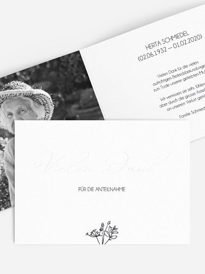 Trauerdanksagung Gentle Flowers