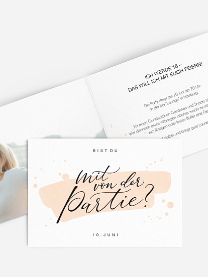 Einladung 18. Geburtstag Mit von der Partie