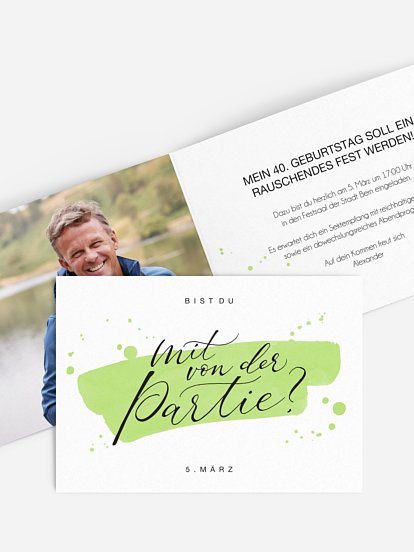 Einladung 40. Geburtstag Mit von der Partie