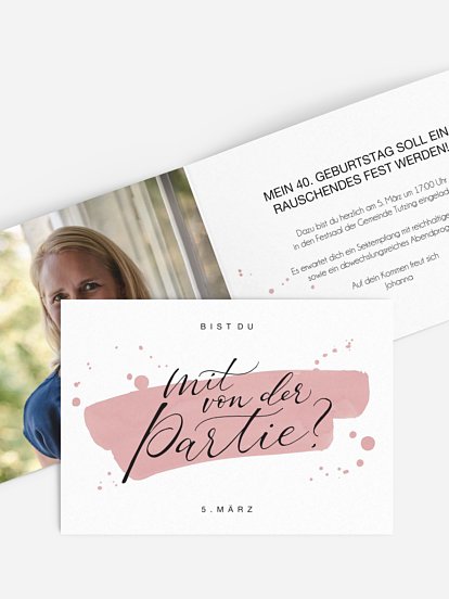 Einladung 40. Geburtstag Mit von der Partie