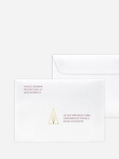 Bedruckte Umschläge geschäftl. Weihnachten Golden Christmas 