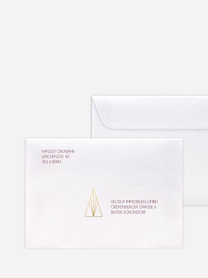 Bedruckte Umschläge geschäftl. Weihnachten Golden Christmas 