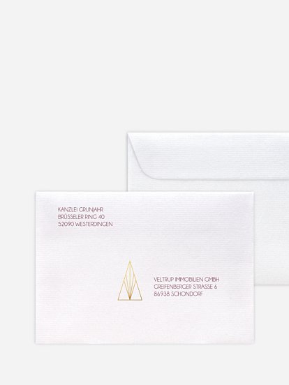 Bedruckte Umschläge geschäftl. Weihnachten Golden Christmas 