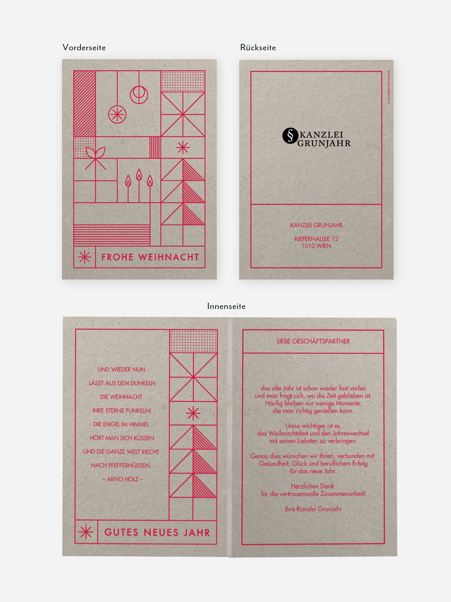 Geschäftliche Weihnachtskarte Bauhaus