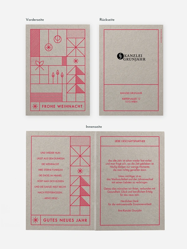 Geschäftliche Weihnachtskarte Bauhaus