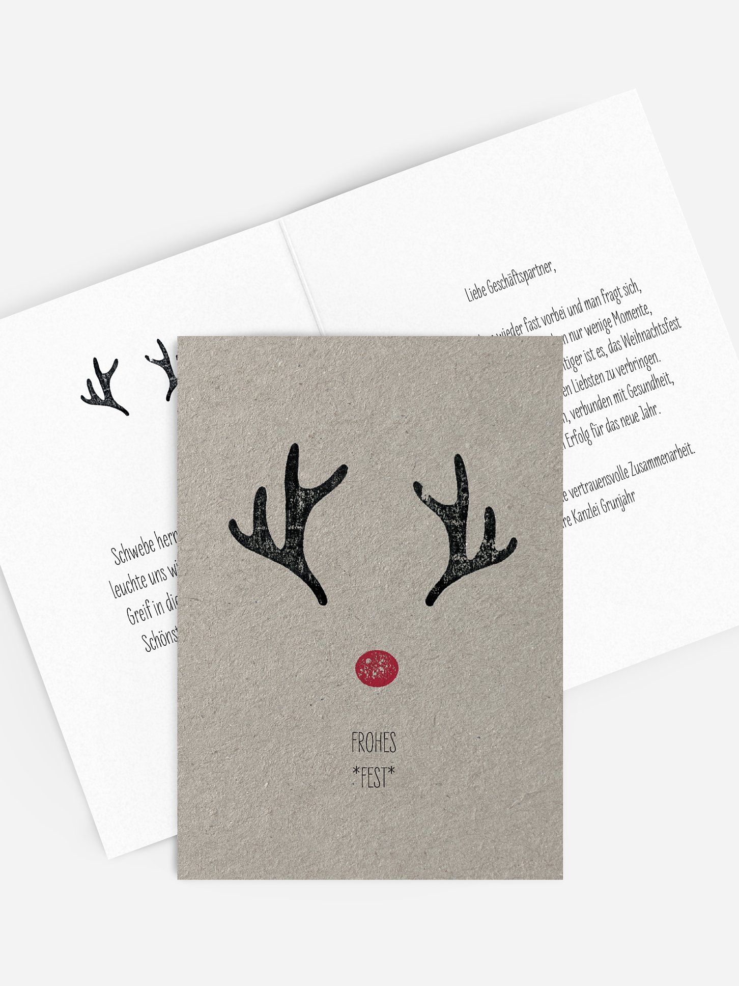 Geschäftliche Weihnachtskarte Rudolph