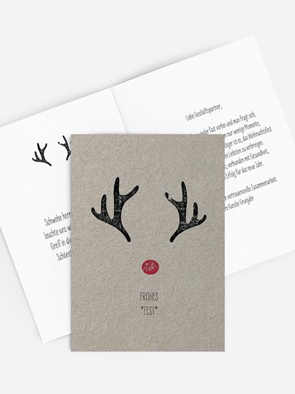 Geschäftliche Weihnachtskarte Rudolph 
