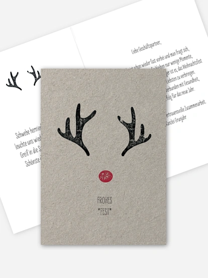 Geschäftliche Weihnachtskarte Rudolph 