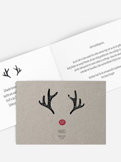 Geschäftliche Weihnachtskarte Rudolph 