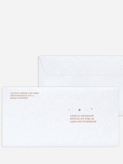 Bedruckte Umschläge geschäftl. Weihnachten Foxy Greetings