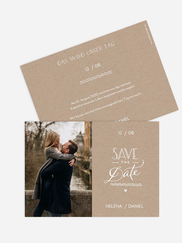 Save-the-Date Karte Hand in Hand
