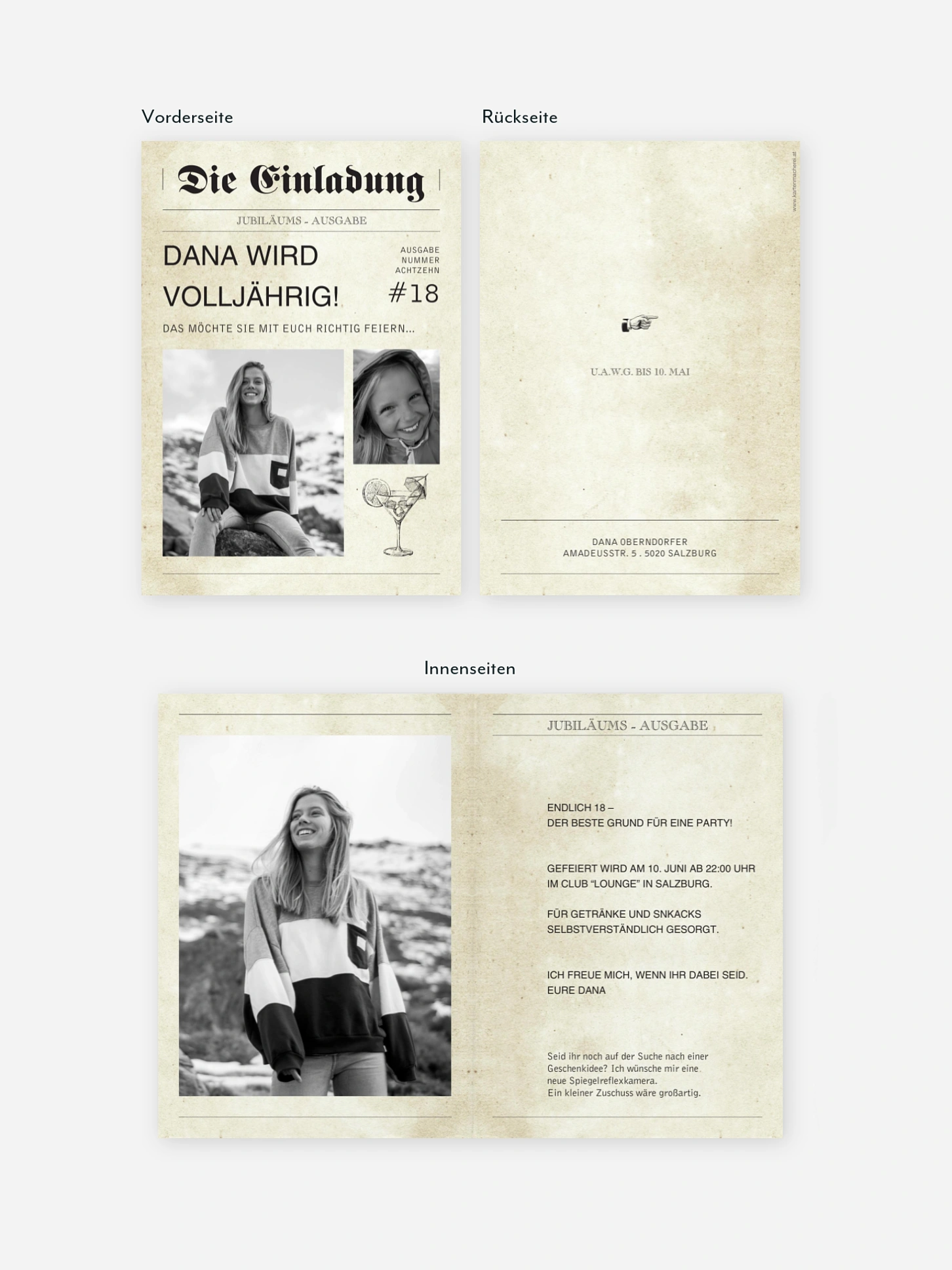 Einladung 18. Geburtstag Newspaper