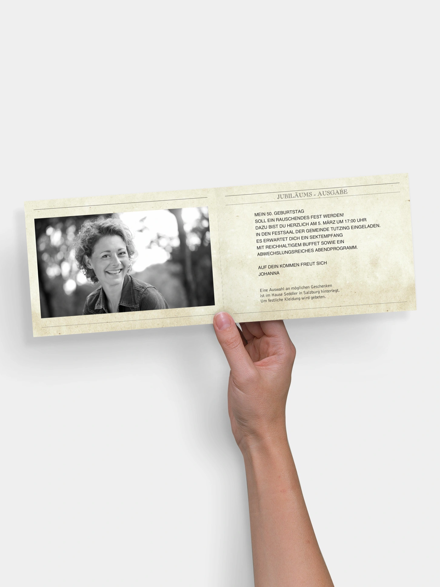 Einladung 50. Geburtstag Newspaper