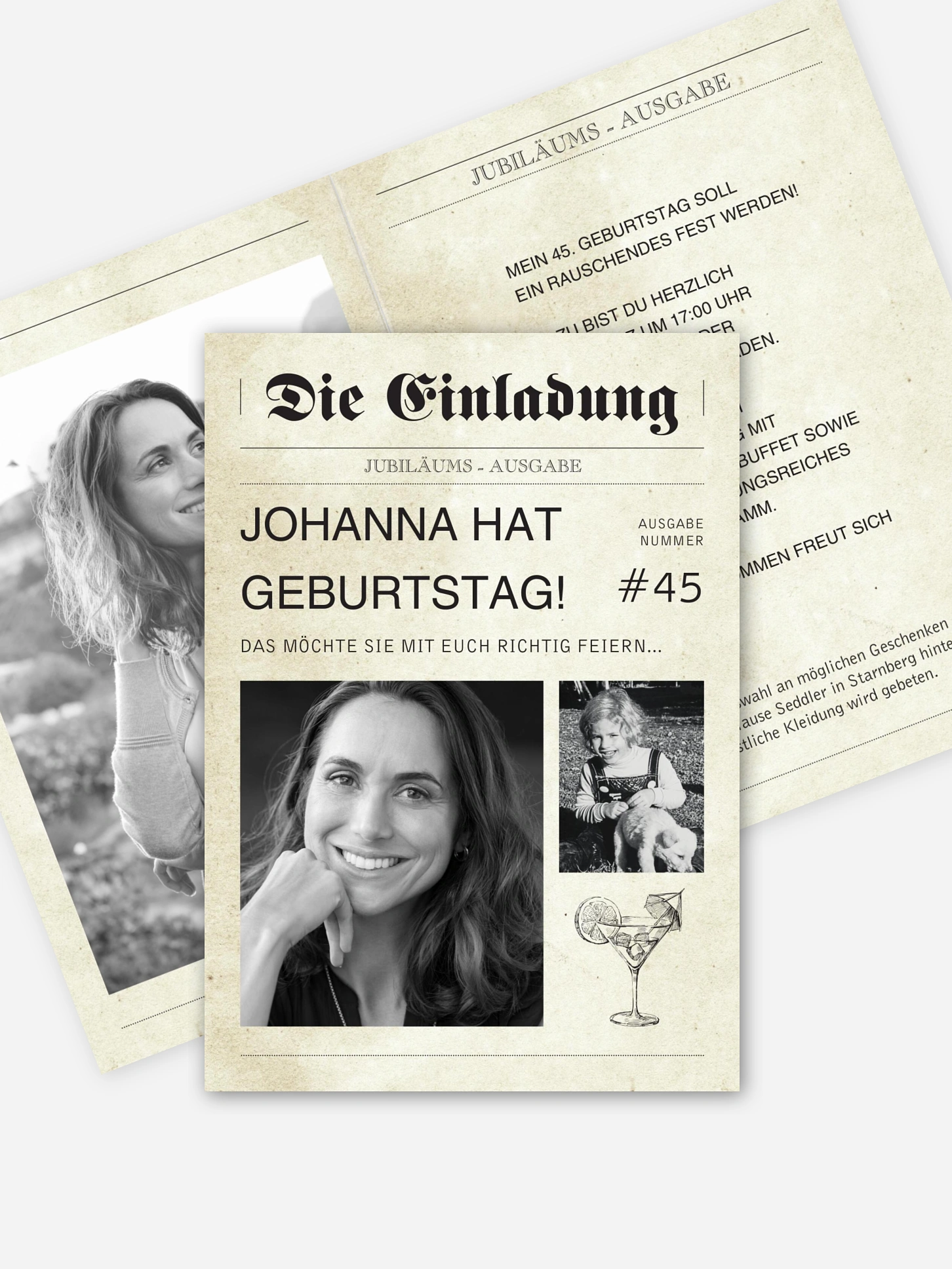 Geburtstagseinladung Newspaper