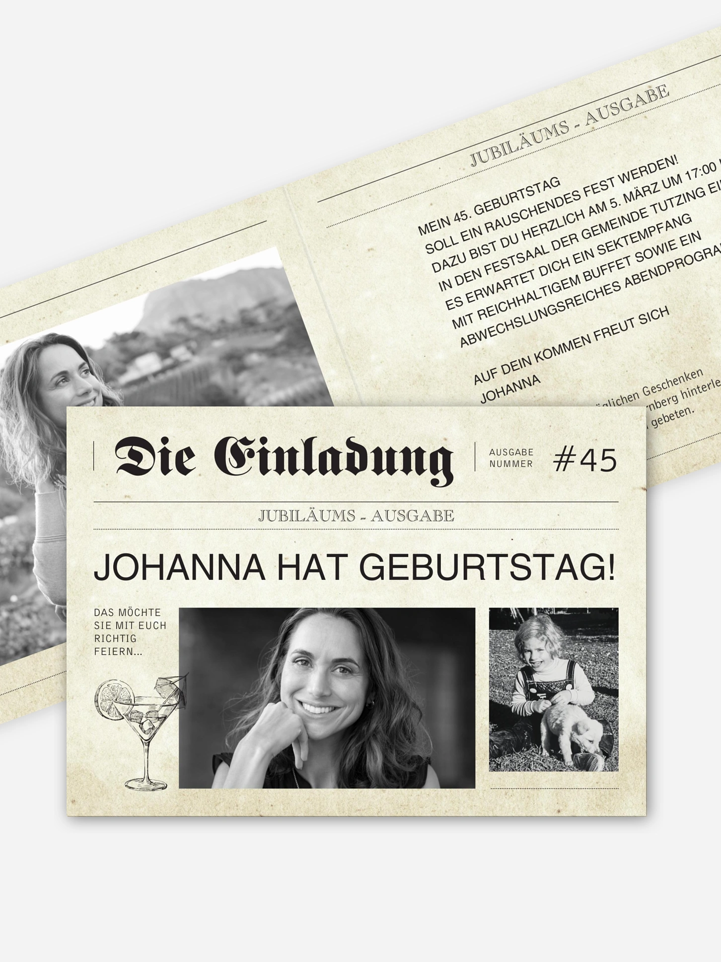 Geburtstagseinladung Newspaper