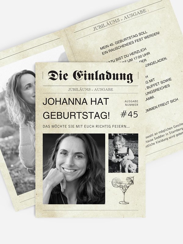 Geburtstagseinladung Newspaper