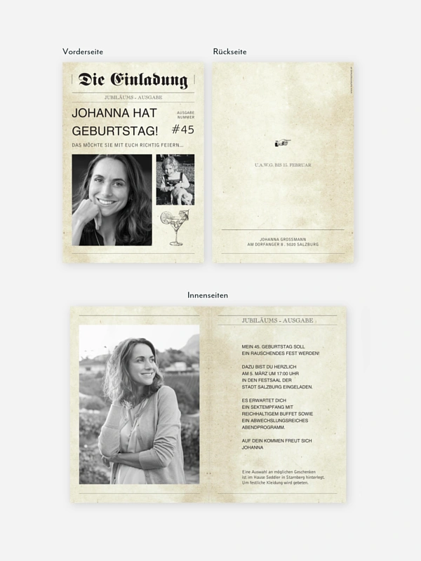Geburtstagseinladung Newspaper