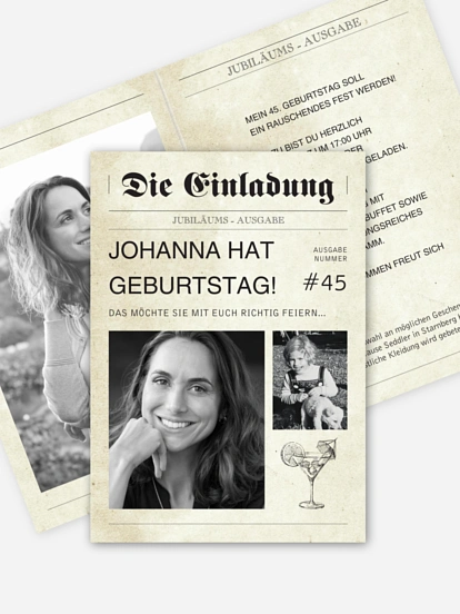 Geburtstagseinladung Newspaper