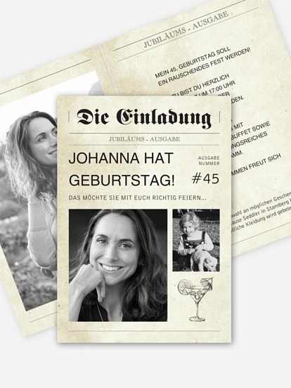 Geburtstagseinladung Newspaper