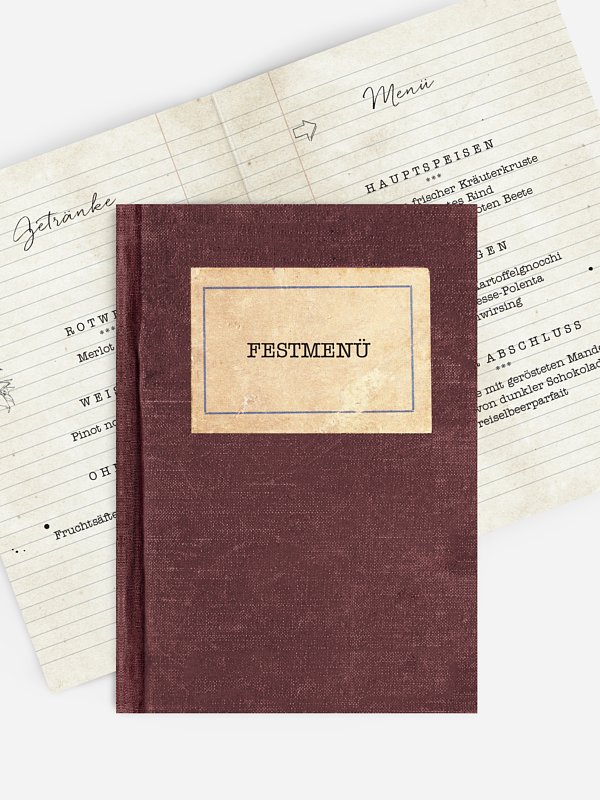 Menükarte Geburtstag Notizbuch
