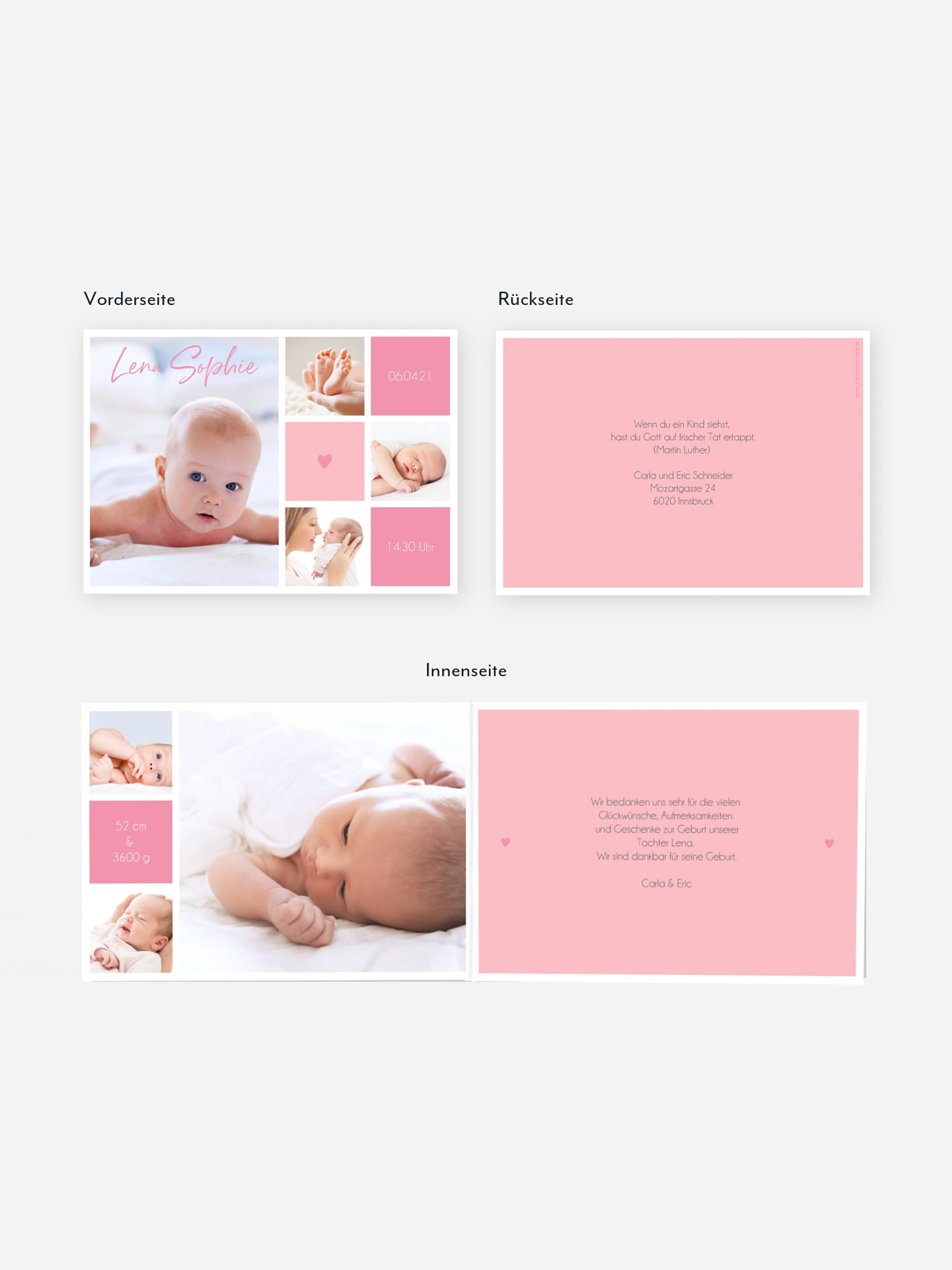 Geburtskarte Little Heart