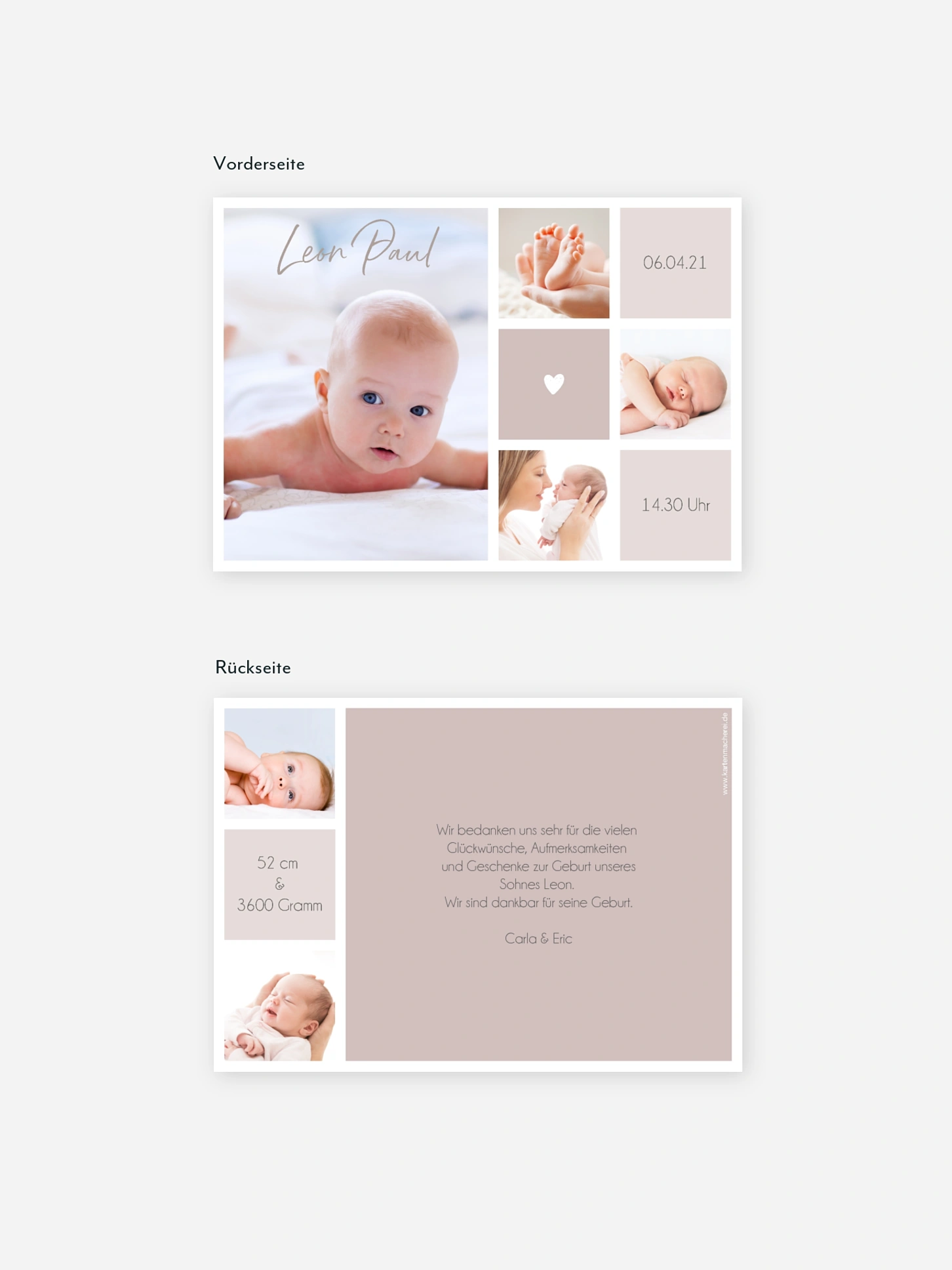 Geburtskarte Little Heart