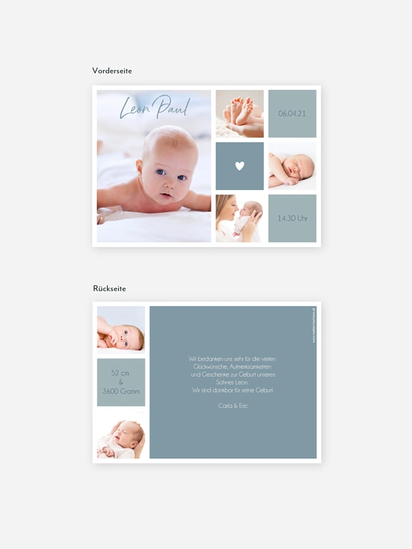 Geburtskarte Little Heart