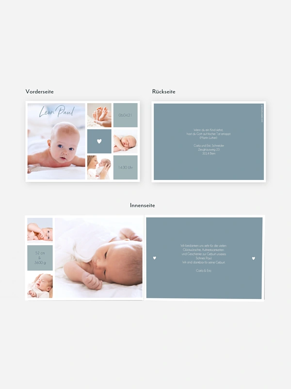 Geburtskarte Little Heart