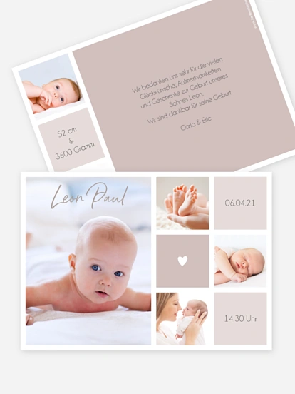 Geburtskarte Little Heart