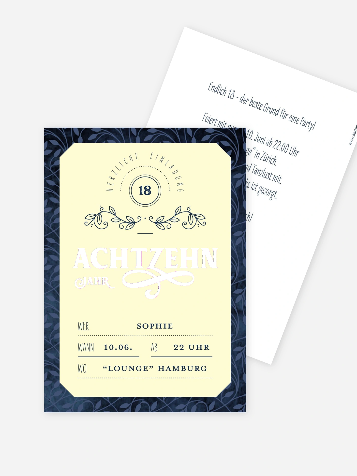 Einladung 18. Geburtstag Alte Zeiten