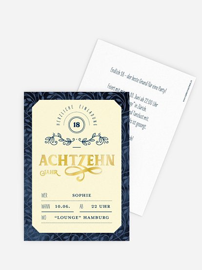 Einladung 18. Geburtstag Alte Zeiten