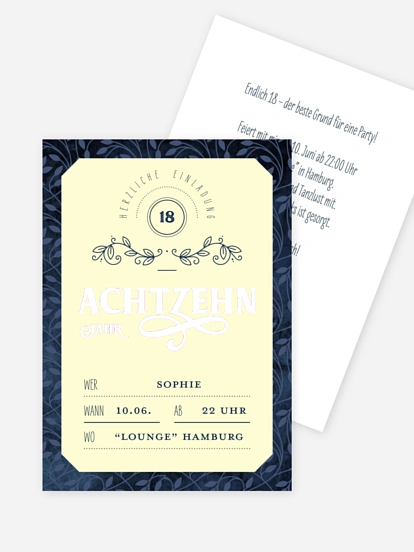 Einladung 18. Geburtstag Alte Zeiten
