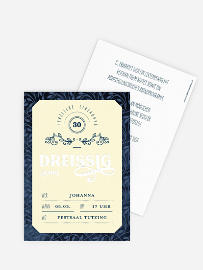 Einladung 30. Geburtstag Alte Zeiten
