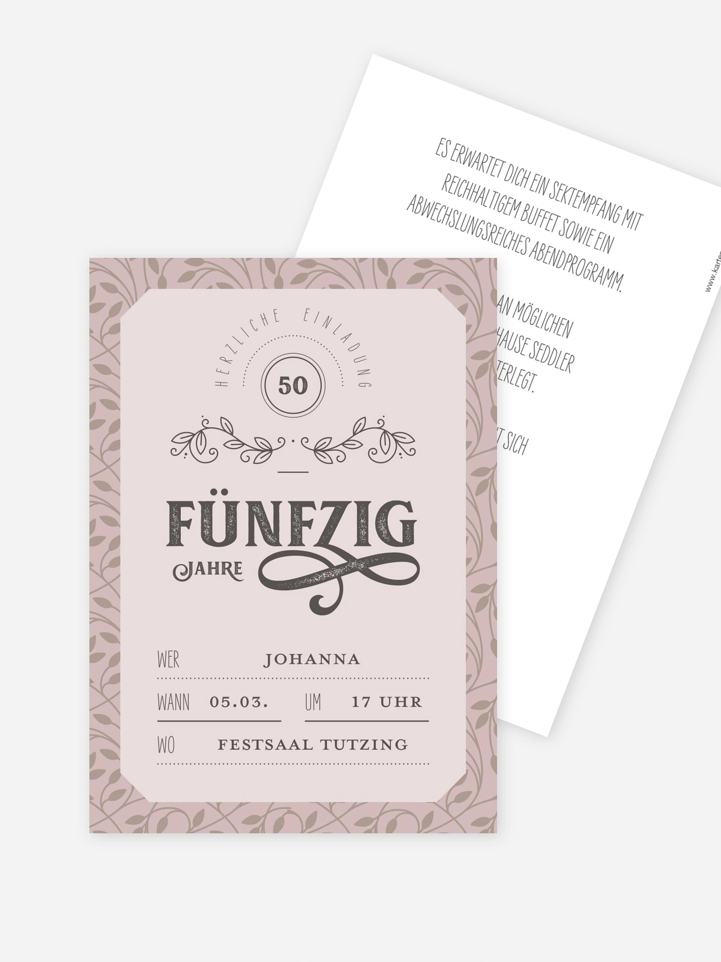 Einladung 50. Geburtstag Alte Zeiten