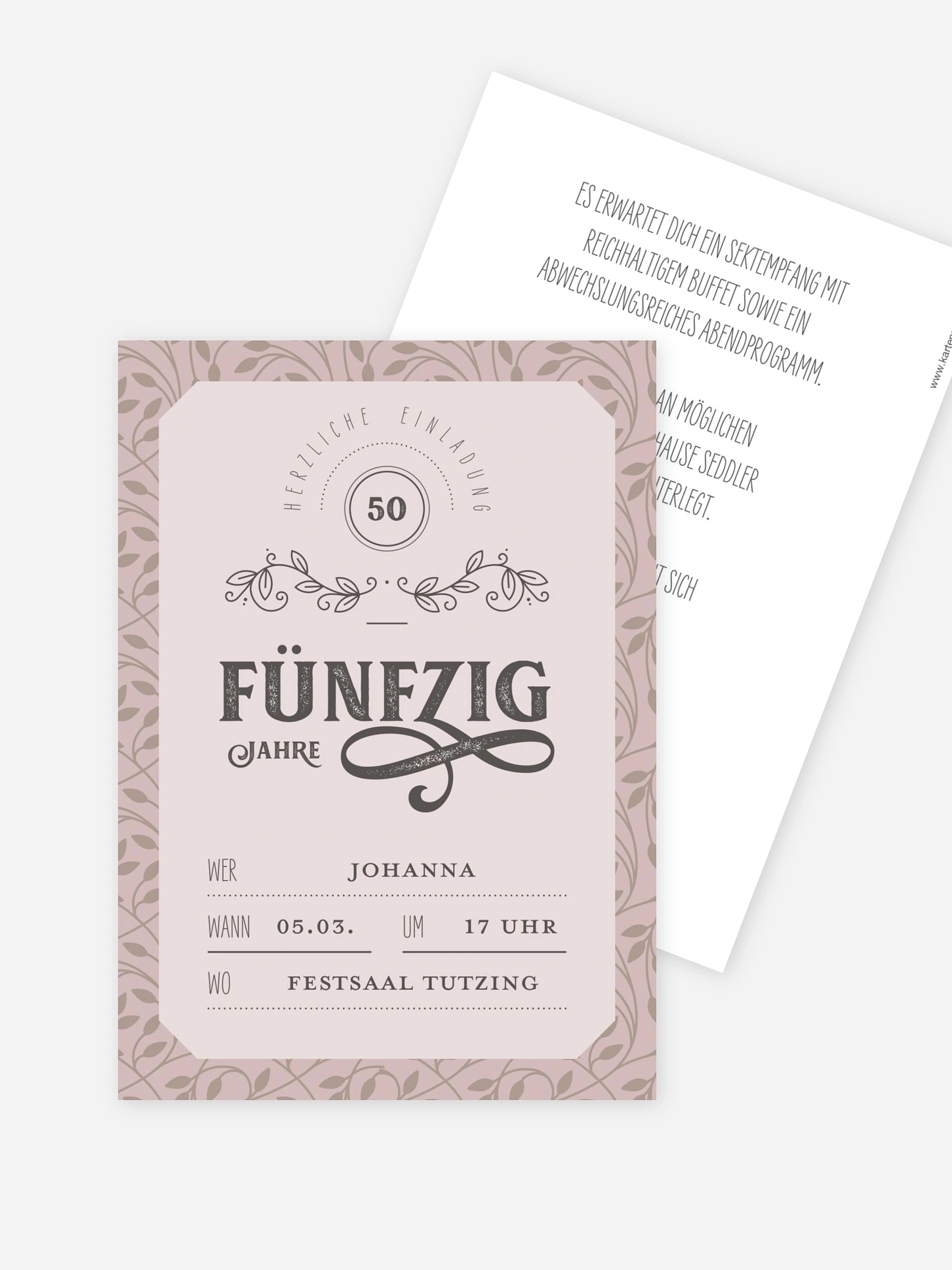 Einladung 50. Geburtstag Alte Zeiten