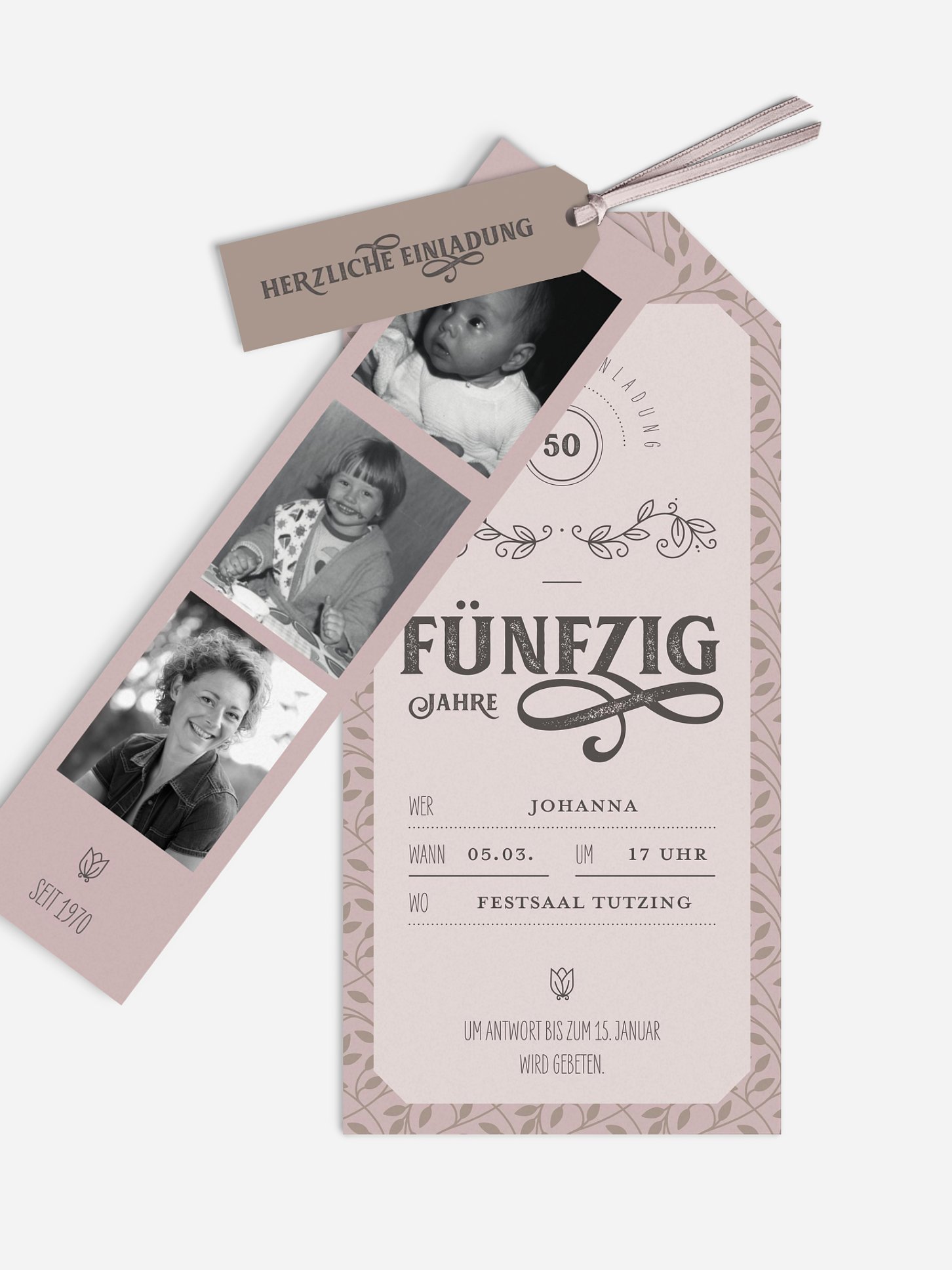 Einladung 50. Geburtstag Alte Zeiten