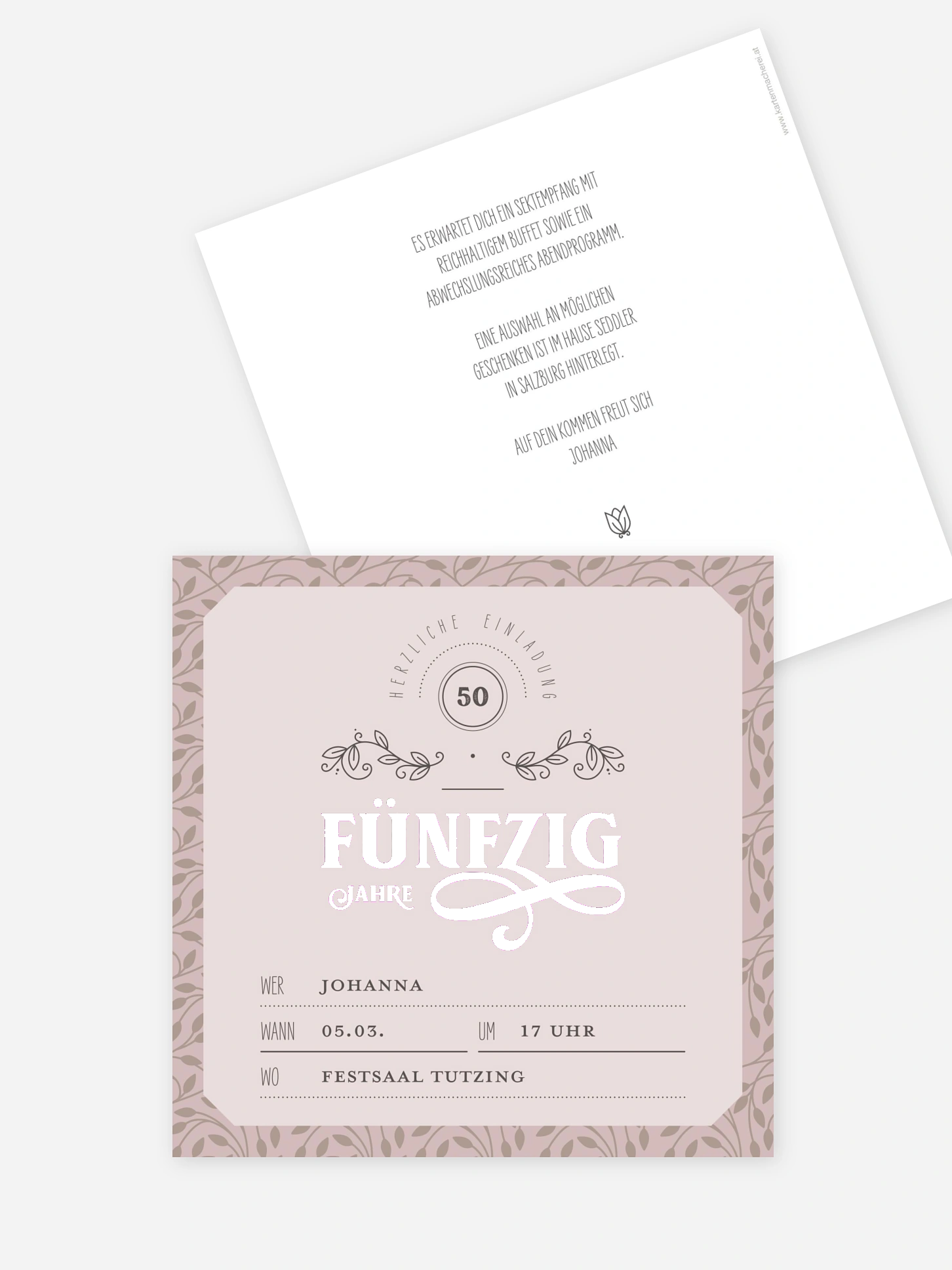 Einladung 50. Geburtstag Alte Zeiten