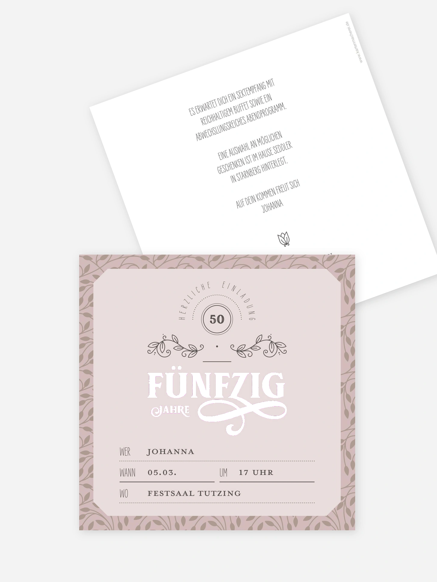 Einladung 50. Geburtstag Alte Zeiten