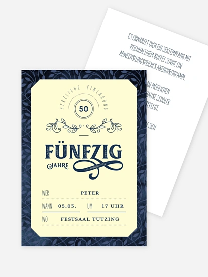 Einladung 50. Geburtstag Alte Zeiten