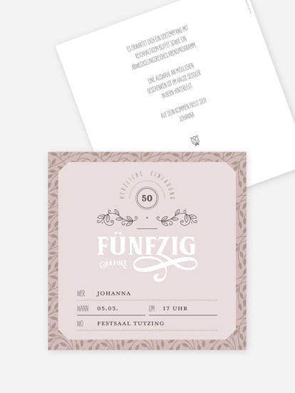 Einladung 50. Geburtstag Alte Zeiten