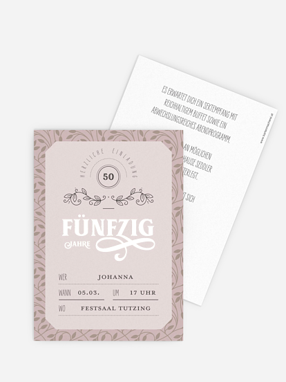 Einladung 50. Geburtstag Alte Zeiten