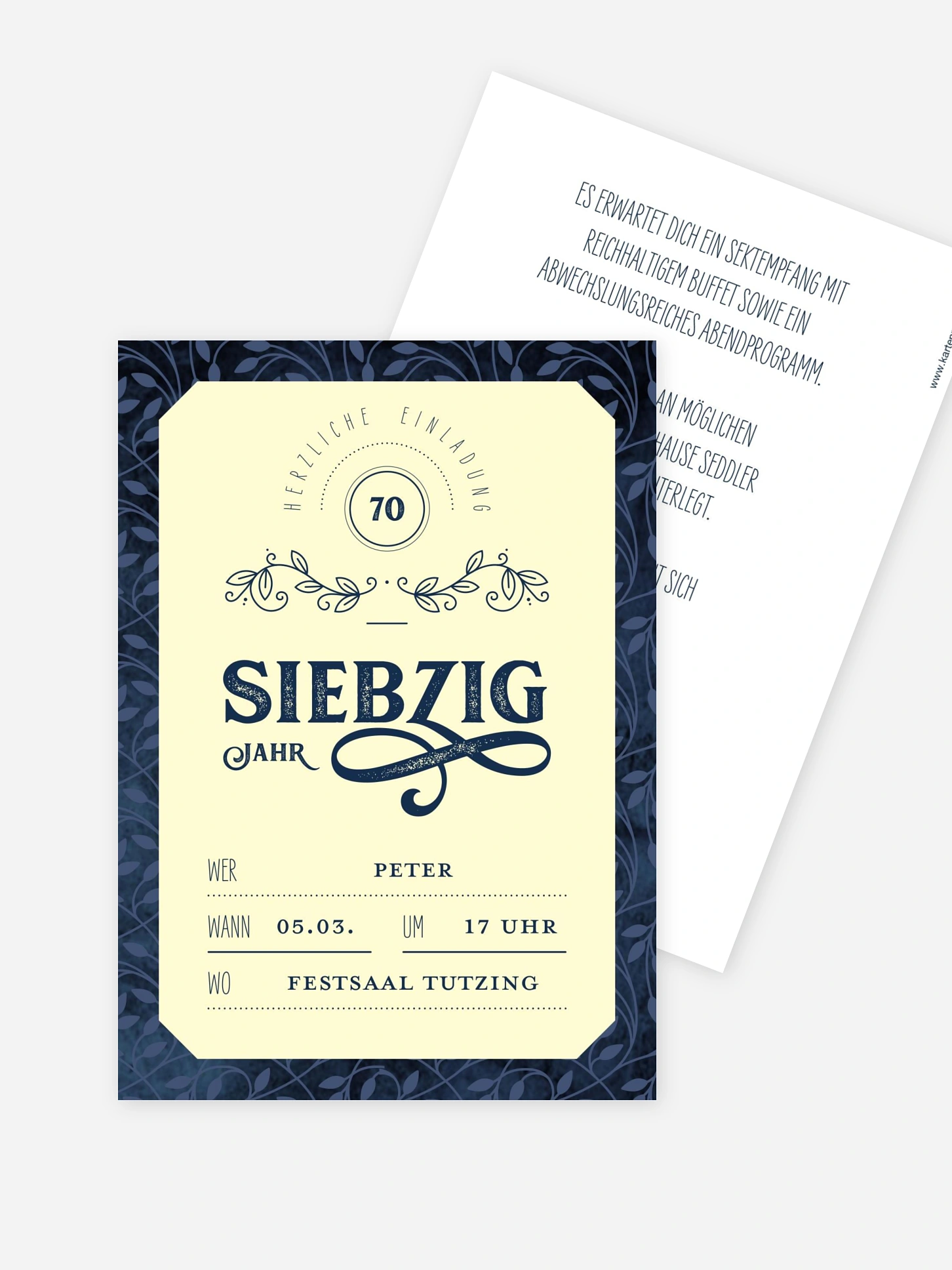 Einladung 70. Geburtstag Alte Zeiten