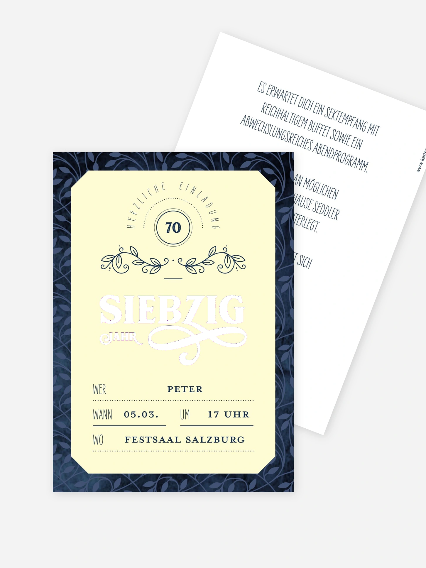 Einladung 70. Geburtstag Alte Zeiten