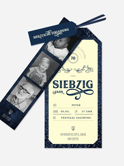 Einladung 70. Geburtstag Alte Zeiten