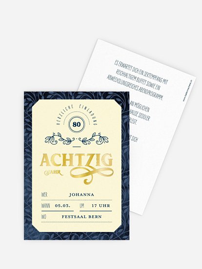 Einladung 80. Geburtstag Alte Zeiten