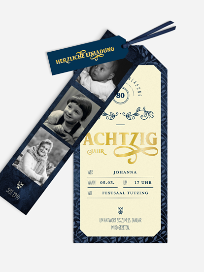 Einladung 80. Geburtstag Alte Zeiten