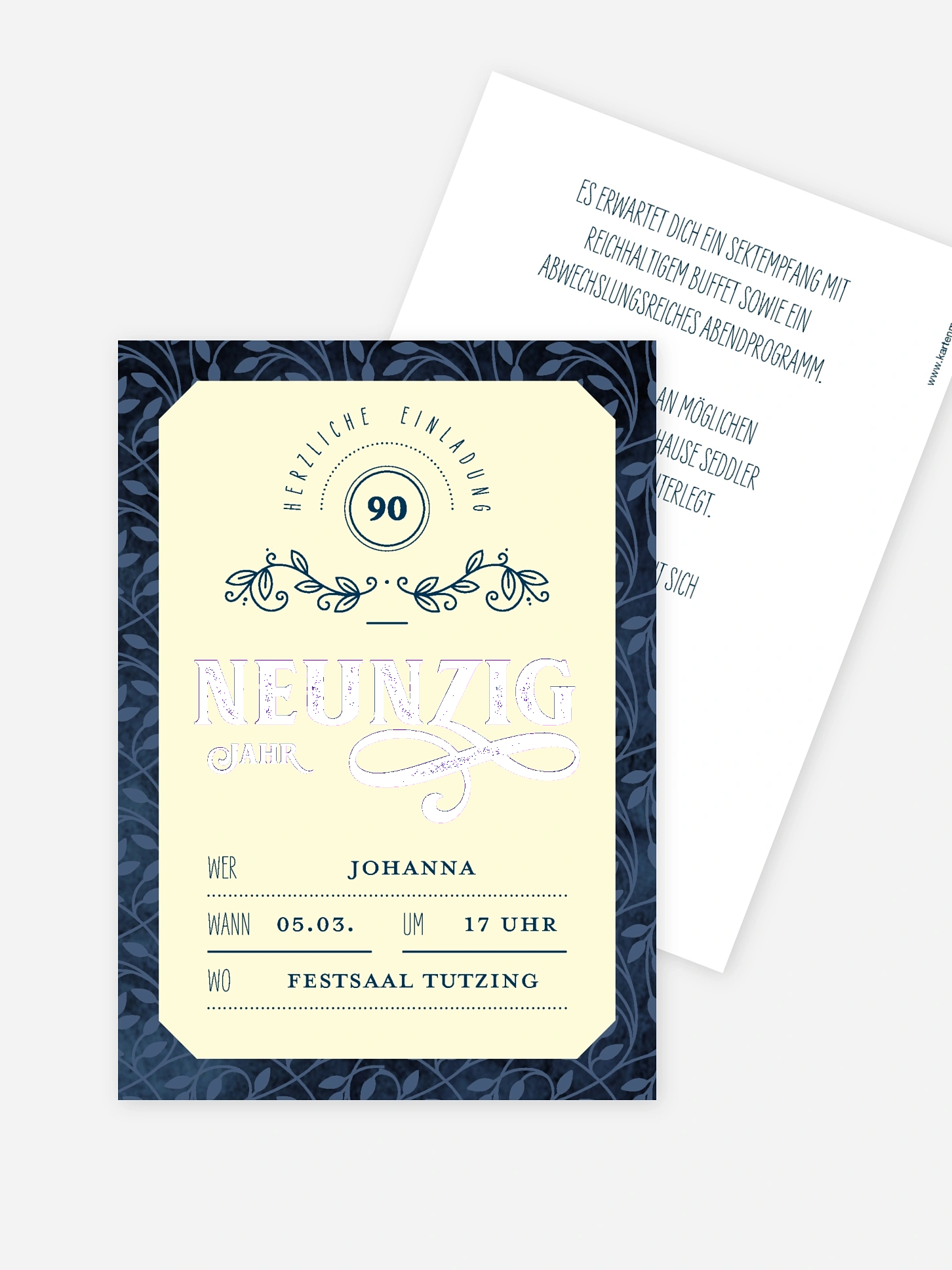 Einladung 90. Geburtstag Alte Zeiten