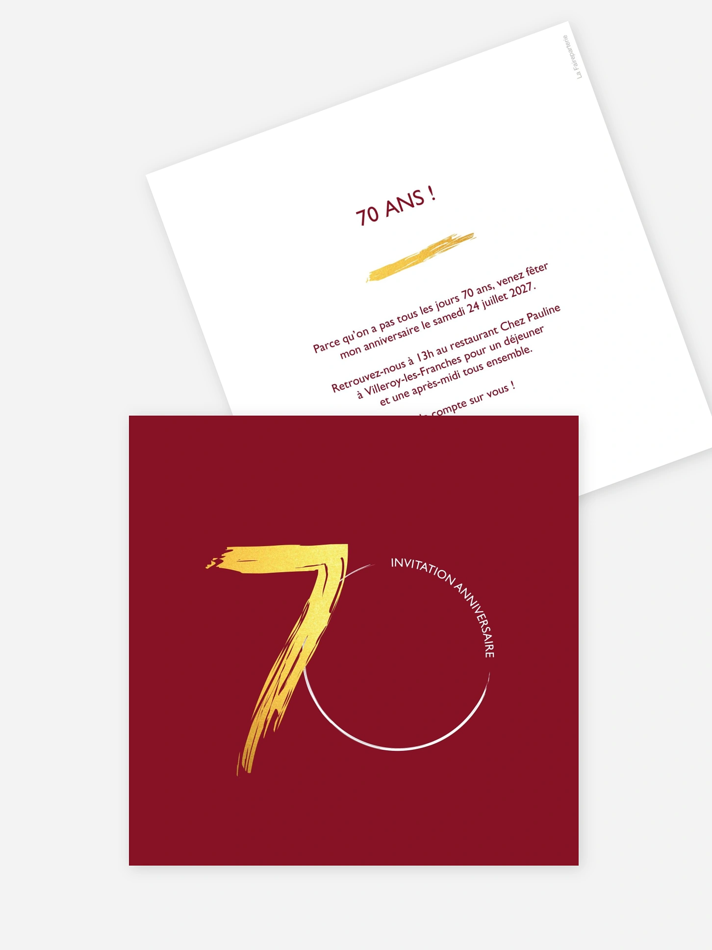 invitation anniversaire 70 Tout rond