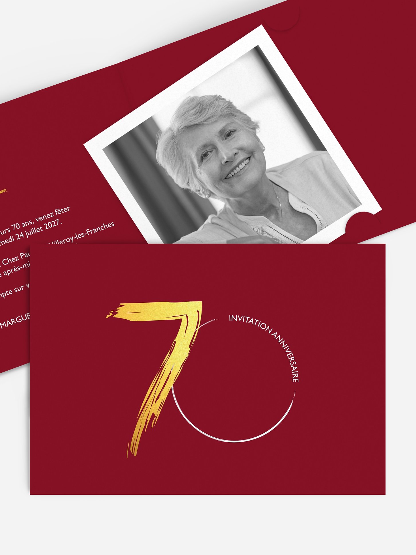 invitation anniversaire 70 Tout rond