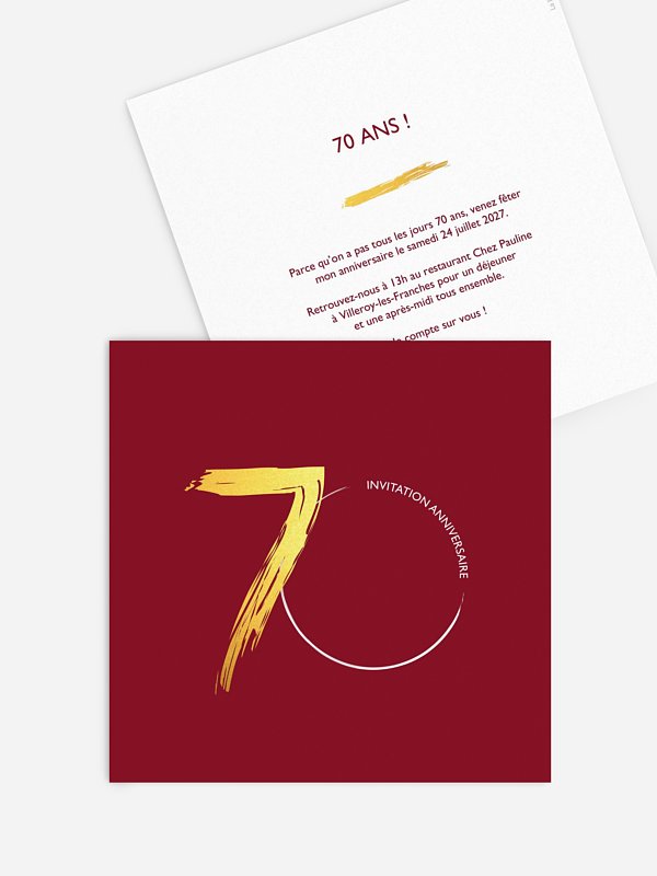 invitation anniversaire 70 Tout rond